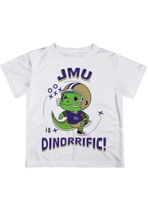 Vive La Fete James Madison Dukes Youth White Dino-Riffic Short Sleeve T-Shirt
