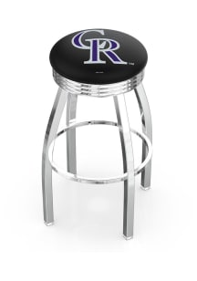 Colorado Rockies 3 Ring Chrome Seat Pub Stool - Silver