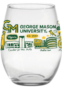 George Mason University Julia Gash Stemless Wine Glass - White