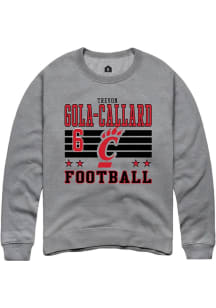 Trevon Gola-Callard Cincinnati Bearcats Mens Grey Football NIL Striped Player Crew