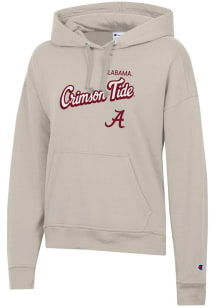 Champion Alabama Crimson Tide Womens White Powerblend Hooded Sweatshirt