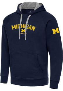 Antigua Michigan Wolverines Mens Navy Blue Victory Long Sleeve Hoodie