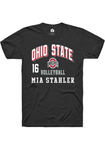 Mia Stahler Ohio State Buckeyes Black NIL Arch Logo Short Sleeve Player T Shirt