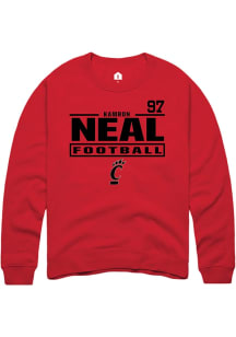 Kamron Neal Cincinnati Bearcats Mens Red Football NIL Stacked Box Player Crew