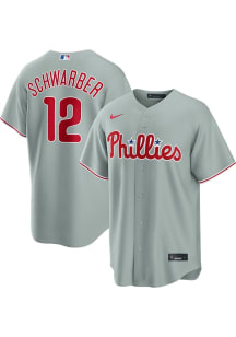 Kyle Schwarber Philadelphia Phillies Mens Replica Road Jersey - Grey