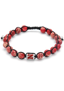 Nebraska Cornhuskers Stainless Steel Beaded Thread Mens Bracelet