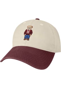 Legacy Harvard Crimson Bear in Crewneck EZA Twill Adjustable Hat - Natural