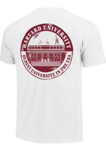 Harvard Crimson White Campus Stamp Short Sleeve T Shirt