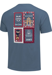 Arizona Wildcats Womens Navy Blue Pattern Campus Squares Short Sleeve T-Shirt