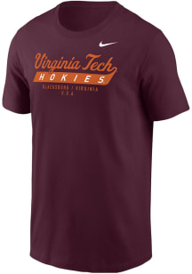 Nike Virginia Tech Hokies Maroon Core Short Sleeve T Shirt