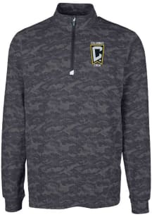 Cutter and Buck Columbus Crew Mens Black Traverse Camo Long Sleeve Qtr Zip Pullover