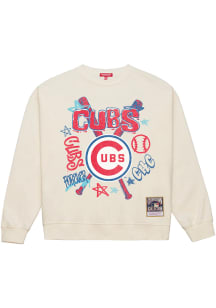 Mitchell and Ness Chicago Cubs Womens White City Dreams Crew Sweatshirt