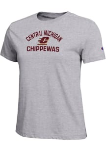 Champion Central Michigan Chippewas Womens Grey Name and Mascot Core Short Sleeve T-Shirt