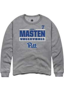 Izzy Masten Pitt Panthers Mens Graphite NIL Stacked Box Player Crew