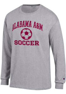 Champion Alabama A&M Bulldogs Grey Soccer Jersey Long Sleeve T Shirt
