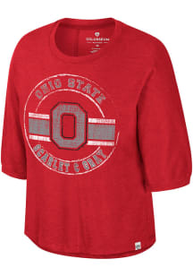 Colosseum Ohio State Buckeyes Womens Red Elphaba Short Sleeve T-Shirt