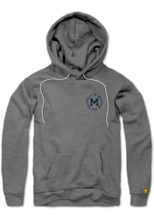 The Mitten State Michigan Wolverines Mens Grey 1800s Arch Script Long Sleeve Hoodie