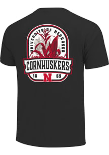 Nebraska Cornhuskers Youth Black Corn Stalk Badge Short Sleeve T-Shirt