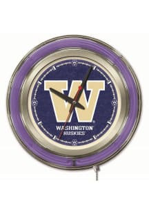 Washington Huskies Double Neon Wall Clock