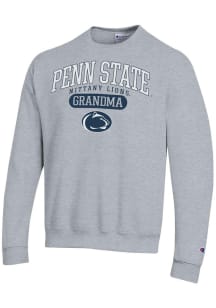 Champion Penn State Nittany Lions Mens Grey Pill Box Grandma Powerblend Long Sleeve Crew Sweatshir..