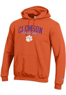 Champion Clemson Tigers Mens Orange Grandma Script Powerblend Long Sleeve Hoodie