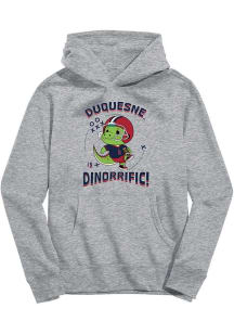 Vive La Fete Duquesne Dukes Youth Grey Dino-Riffic Long Sleeve Hoodie