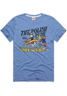 Homage Milwaukee Brewers Light Blue The Polish Push Short Sleeve Fashion T Shirt