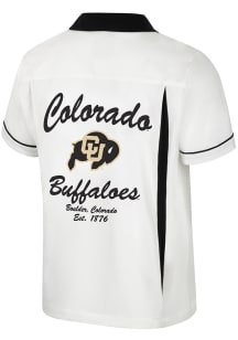 Colosseum Colorado Buffaloes Mens Black Shields Bowling Short Sleeve Dress Shirt
