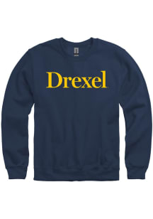 Drexel Dragons Mens Navy Blue Rally Loud Long Sleeve Crew Sweatshirt