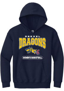 Summit Sportswear Drexel Dragons Youth Navy Blue Womens Basketball Long Sleeve Hoodie