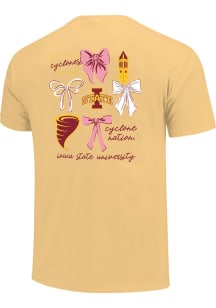 Iowa State Cyclones Girls Yellow Coquette Campus Short Sleeve Tee