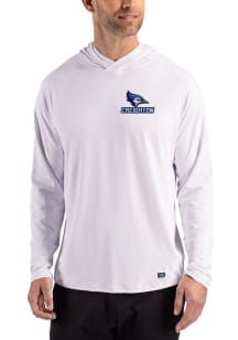 Cutter and Buck Creighton Bluejays Mens White Prospect Eco Long Sleeve Hoodie
