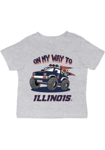 Vive La Fete Illinois Fighting Illini Infant On My Way Short Sleeve T-Shirt Grey