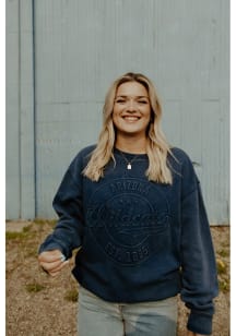 Gameday Social Arizona Wildcats Womens Navy Blue Carson Circle Crew Sweatshirt