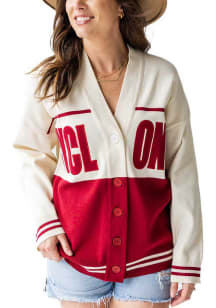 Gameday Social Iowa State Cyclones Womens Crimson Carley Long Sleeve Cardigan