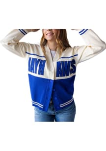 Gameday Social Kansas Jayhawks Womens Blue Carley Long Sleeve Cardigan