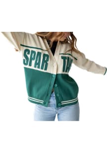 Gameday Social Michigan State Spartans Womens Green Carley Long Sleeve Cardigan