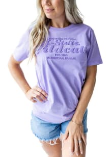Gameday Social K-State Wildcats Womens Lavender Hansen Brush Short Sleeve T-Shirt
