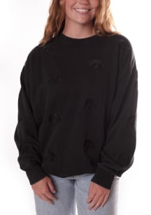 Gameday Social Iowa Hawkeyes Womens Black Ritter Repeat Crew Sweatshirt