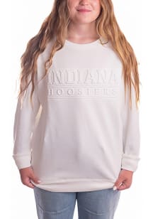 Gameday Social Indiana Hoosiers Womens White College Lines Crew Sweatshirt