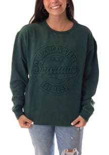 Gameday Social Michigan State Spartans Womens Green Carson Circle Crew Sweatshirt