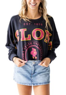 Gameday Social Iowa State Cyclones Womens Black Phipps Split Crew Sweatshirt