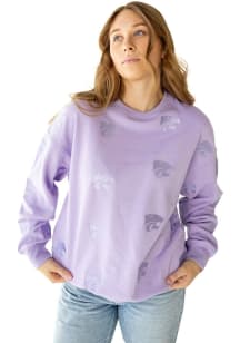 Gameday Social K-State Wildcats Womens Lavender Ritter Repeat Crew Sweatshirt