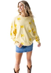 Gameday Social Michigan Wolverines Womens Yellow Ritter Repeat Crew Sweatshirt