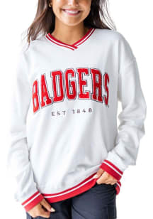 Gameday Social Wisconsin Badgers Womens White Allen Arch Crew Sweatshirt