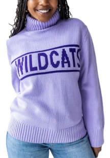 Gameday Social K-State Wildcats Womens Lavender Turtleneck Long Sleeve Sweater