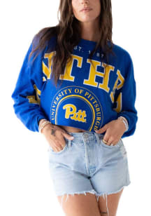 Gameday Social Pitt Panthers Womens Blue Phipps Split Crew Sweatshirt