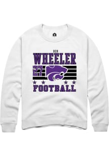Ben Wheeler K-State Wildcats Mens White Football NIL Striped Player Crew