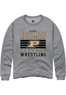 Delaney Ruhlman Purdue Boilermakers Mens Grey NIL Striped Player Crew