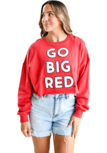 Gameday Social Nebraska Cornhuskers Womens  Go Big Red Crew Sweatshirt